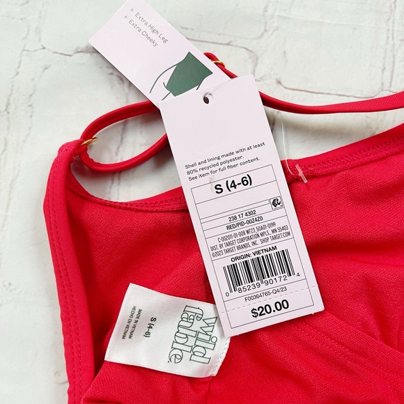 Wild Fable NWT red one piece swimsuit extra cheeky extra high leg multiple sizes - Picture 4 of 7